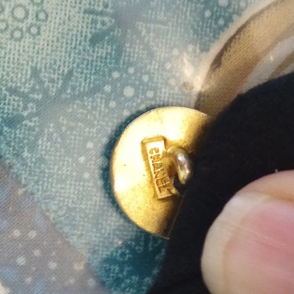 Chanel Boutique vintage black skirt, Clover button,  France
